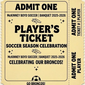 Girls Soccer Banquet Ticket 2026 - Player Ticket